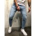 Fashion Skinny Ripped Jeans for Men Male Motorcycle Jeans Denim Pants Fashion Casual Brand Hole Print Slim Biker Jeans Plus Size