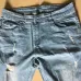 Fashion Streetwear Men's Jeans Vintage Blue Gray Color Skinny Destroyed Ripped Jeans Broken Punk Pants Homme Hip Hop Jeans Men
