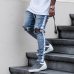 HEYGUYS new fashion pants men skinny jeans Men streetwear ripped jeans for man Fitted Bottoms zipper hip hop jeans homme denim