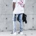 HEYGUYS new fashion pants men skinny jeans Men streetwear ripped jeans for man Fitted Bottoms zipper hip hop jeans homme denim