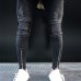 High Quality Men Elastic Skinny Jeans Wrinkle in Knee Hip Hop Biker Pants Thigh Ankle Zipper Male Ripped Trousers Dropshipping