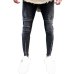 High Quality Men Elastic Skinny Jeans Wrinkle in Knee Hip Hop Biker Pants Thigh Ankle Zipper Male Ripped Trousers Dropshipping