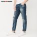 Jack & Jones Brand men jeans fasion holes cotton and linen slim long male jeans mens ripped jeans |217232518