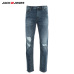 Jack & Jones Brand men jeans fasion holes cotton and linen slim long male jeans mens ripped jeans |217232518