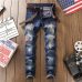 Male hole badge embroidery style denim trousers pants  2018 Fashion New Men's Casual Slim Patch Jeans Dropshipping