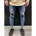 Men Clothes 2018 Hip Hop Sweatpants Skinny Motorcycle Denim Pants Zipper Designer Black Jeans Mens Casual Men Jeans Trousers