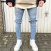 Men Clothes 2018 Hip Hop Sweatpants Skinny Motorcycle Denim Pants Zipper Designer Black Jeans Mens Casual Men Jeans Trousers