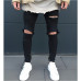 Men Clothes 2018 Hip Hop Sweatpants Skinny Motorcycle Denim Pants Zipper Designer Black Jeans Mens Casual Men Jeans Trousers