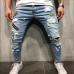 NEW 2019 fashion men's hole embroidery jeans Hip-hop slim men jeans