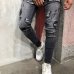 NEW 2019 fashion men's hole embroidery jeans Hip-hop slim men jeans