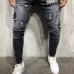 NEW 2019 fashion men's hole embroidery jeans Hip-hop slim men jeans