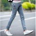 New Korean Style Men Jeans Grey Slim Skinny Man Biker Jeans with Zippers Designer Stretch Fashion Casual Pants Pencils Trousers