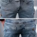 New Korean Style Men Jeans Grey Slim Skinny Man Biker Jeans with Zippers Designer Stretch Fashion Casual Pants Pencils Trousers