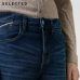 SELECTED Men's Wool-blend Woven Ribbon Splice Straight Fit Jeans C|418432518