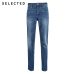 SELECTED New men's micro-elastic stone wash tapered casual jeans C|418232527