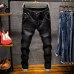 Skinny jeans men Drawstring Slim Fit Denim Joggers Stretch Male Jean Pencil Pants Blue Men's jeans fashion Casual Hombre