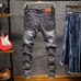 Spring New Men's Elastic Cotton Stretch Jeans Pants Loose Fit Denim Trousers Men's Brand Fashion Wear and washed jean pants