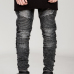 Streetwear Mens Ripped Biker Jeans homme Men's fashion Motorcycle Slim Fit Black White Blue Moto Denim Pants Joggers Skinny Men