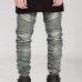 Streetwear Mens Ripped Biker Jeans homme Men's fashion Motorcycle Slim Fit Black White Blue Moto Denim Pants Joggers Skinny Men