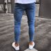 hole embroidered jeans Slim men trousers NEW 2019 men's Casual Thin Summer Denim Pants Classic Cowboys Young Man black blue