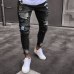 hole embroidered jeans Slim men trousers NEW 2019 men's Casual Thin Summer Denim Pants Classic Cowboys Young Man black blue