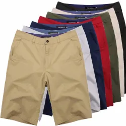 2019 Casual Summer Shorts Men Cotton Knee Length chinos shorts Vintage Casual Men Shorts Fashion masculina Big Large Size 44