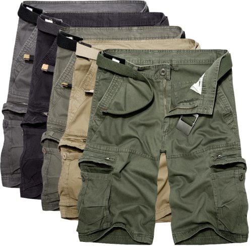 2019 Mens Military Cargo Shorts Summer army green Cotton Shorts men Loose Multi-Pocket Shorts Homme Casual Bermuda Trousers 40