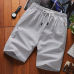 2019 fashion men's cotton and linen casual shorts cotton and linen beach casual sports shorts