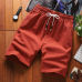 2019 fashion men's cotton and linen casual shorts cotton and linen beach casual sports shorts