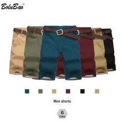 BOLUBAO Brand Men Shorts New Summer Mens Fashion Solid Color Casual Shorts Male Bermuda Shorts( No Belt)