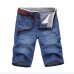 ClassDim Men's Denim Shorts Good Quality Short Jeans Men Cotton Solid Straight Short Jeans Male Blue Casual Short Jeans