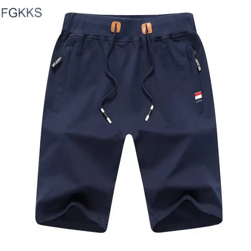 FGKKS Solid Color Men Shorts New Summer Fashion Mens Beach Shorts Cotton Casual Male Shorts Brand Clothing