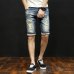 GAAJ Slim Jeans Shorts Men Brand Ripped Summer Capri Men's Fashion Biker Casual Elasticity Distressed Hole Blue Denim Short Jean