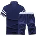 HCXY 2019 Men's Summer Sets Shorts + Short sleeve t shirt Men Beach Shorts Tee Male Elastic waist Shorts homme Solid color