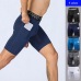 HEFLASHOR Brand New  Men Sports Gym Compression Phone Pocket Wear Under  Layer Short Pants Athletic Tights Shorts Bottoms