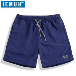 IEMUH Casual Shorts Men Brand New Board Shorts 2019 Mens Summer Shrots WaterProof Solid Elastic Waist Fashion Short Homme