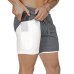 Men's 2 in 1 Running Shorts Mens Sports Shorts Quick Drying Training Exercise Jogging Gyms Men Shorts with Built-in pocket Liner