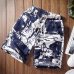 Mens Shorts Casual Shorts Men Drawstring Printed male 2019 Streetwear Summer Fashion Men Shorts Cotton Linen Beach