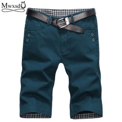 Mwxsd Brand Summer Fashion Mens Shorts Casual Cotton Slim Bermuda Masculina Beach Shorts Joggers Trousers Knee Length Shorts -38