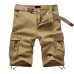 New 2018 Summer Men's Baggy Multi Pocket Military Zipper Cargo Shorts breeches Male Long Army Green Khaki Mens Tactical Shorts