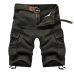 New 2018 Summer Men's Baggy Multi Pocket Military Zipper Cargo Shorts breeches Male Long Army Green Khaki Mens Tactical Shorts