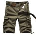 New 2018 Summer Men's Baggy Multi Pocket Military Zipper Cargo Shorts breeches Male Long Army Green Khaki Mens Tactical Shorts