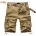 New 2018 Summer Men's Baggy Multi Pocket Military Zipper Cargo Shorts breeches Male Long Army Green Khaki Mens Tactical Shorts