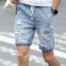 New Fashion Leisure Mens Ripped Short Jeans Brand Clothing  Summer 98% Cotton Shorts Breathable Tearing Denim Shorts Male