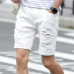 New Fashion Leisure Mens Ripped Short Jeans Brand Clothing  Summer 98% Cotton Shorts Breathable Tearing Denim Shorts Male