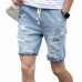 New Fashion Leisure Mens Ripped Short Jeans Brand Clothing  Summer 98% Cotton Shorts Breathable Tearing Denim Shorts Male