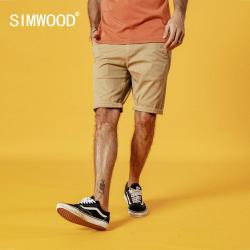 SIMWOOD 2019 Summer New Solid Shorts Men Cotton Slim Fit Knee Length Casual men clothes High Quality Plus Size 9 Color available