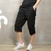 Summer 2019 Long Length Cargo Shorts Men Knee Pocket Casual Cotton Elastic Waist Bermudas Male Military Style Capri Breeche Army