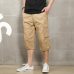 Summer 2019 Long Length Cargo Shorts Men Knee Pocket Casual Cotton Elastic Waist Bermudas Male Military Style Capri Breeche Army