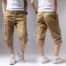 Summer 2019 Long Length Cargo Shorts Men Knee Pocket Casual Cotton Elastic Waist Bermudas Male Military Style Capri Breeche Army